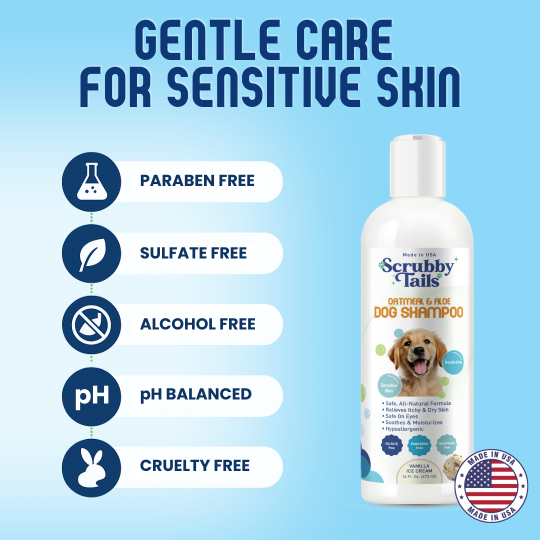 Natural Oatmeal Dog & Puppy Shampoo For Itchy Skin Relief