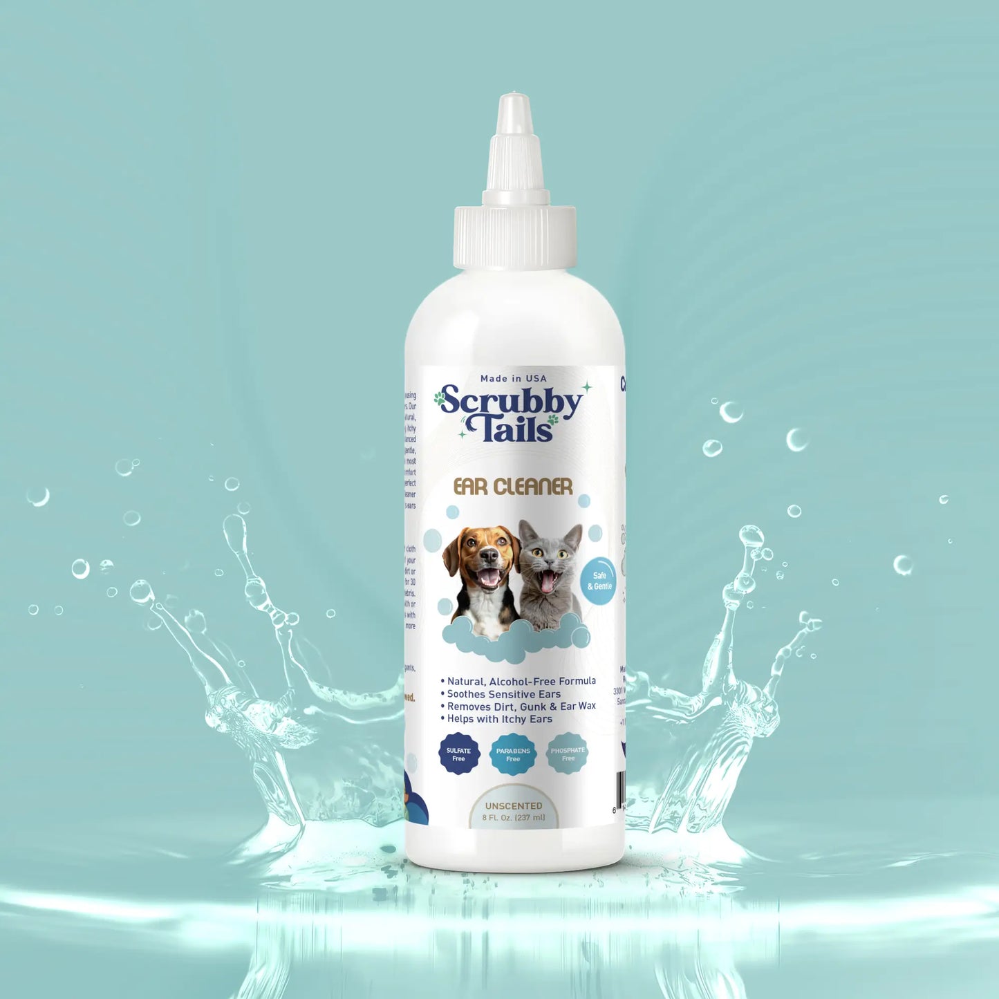 Natural Ear Cleaner For Dogs Cats 8 Oz Scrubby Tails